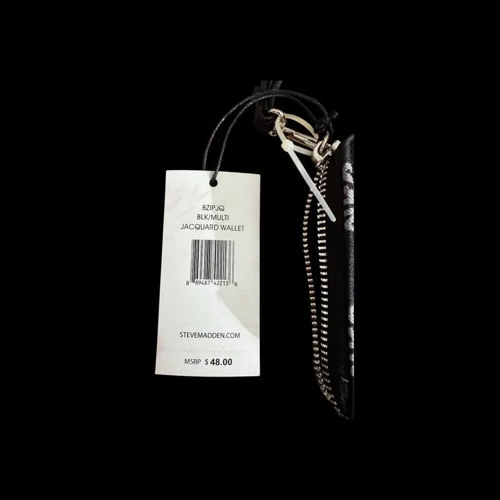 Steve Madden Zip Around Large Jacquard Wallet / NWT